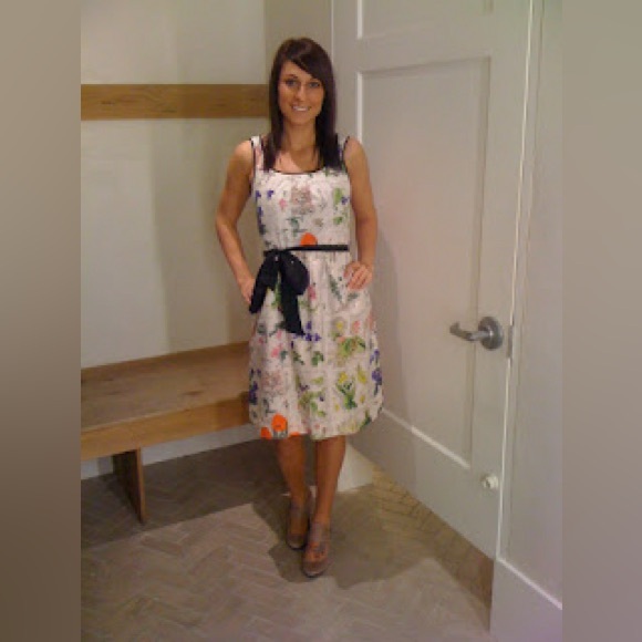 Anthro Moulinette Soeurs 100% Silk Floral Botanical Print A-Line Dress - Picture 5 of 13